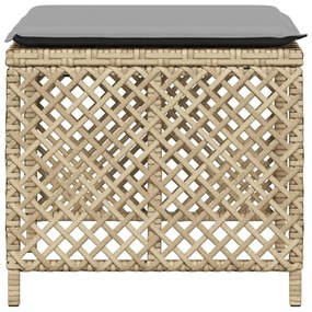 Bancos jardim almofadões 4 pcs 41x41x36 cm vime PE mistura bege