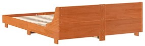 Cama sem colchão 120x200 cm madeira pinho maciça castanho-mel