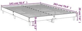 Estrutura de cama 140x200 cm derivados de madeira branco