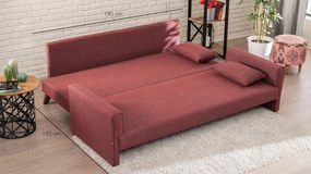Sofá-Cama de 3 Lugares Bella – Vermelho Claret – 208x85x81 cm