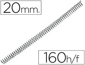 Espiral Q-connect Metálica 56 4:1 20mm 1,2mm Caixa de 100 Unidades