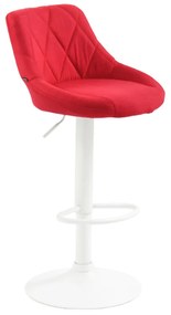 Banco de bar Lazio em tecido e com estrutura branca 46 x 83-104 x 49 cm Vermelho