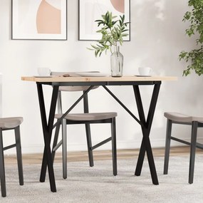 vidaXL Mesa de jantar estrutura em X 100x50x75,5cm pinho/aço