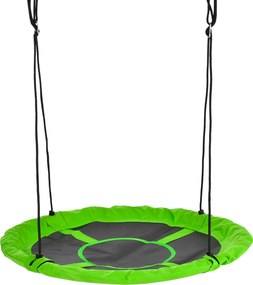 Outsunny Balanço ninho de pássaro Balanço Redondo Cesto Ø 110 cm 4 Argolas Incluídas metal epóxi Oxford Alta densidade Verde | Aosom Portugal