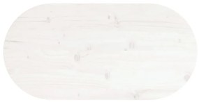Tampo de mesa oval 60x30x2,5 cm madeira de pinho maciça branco
