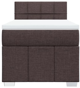 Cama com molas/colchão 80x200 cm tecido castanho-escuro