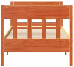 Cama sem colchão 75x190 cm madeira de pinho maciça castanho-mel