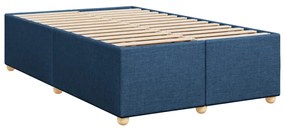 Cama boxspring com colchão 120x190 cm tecido azul