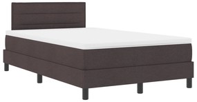 Box Spring Bed com Colchão Marrom Escuro 120x200 cm Tecido