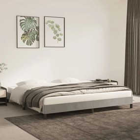 Estrutura de cama sem colchão 200x200 cm veludo cinzento-claro