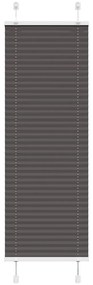 Preto Plissada Cega 40x100 cm Largura Tecido 39,4 cm Poliéster