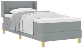 Cama Box com Colchão Cinza Claro, 90 x 200 cm Têxtil