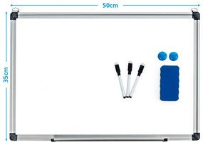 Quadro branco 50 x 35 cm com Bandeja Removível e Estrutura de Alumínio para creches escolas casa