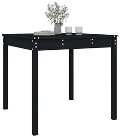 Mesa de jardim 82,5x82,5x76 cm madeira de pinho maciça preto