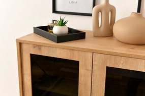 Aparador Calvin – Carvalho/Preto – 90x110x41 cm