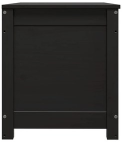 Caixa de arrumação 80x40x45,5 cm madeira de pinho maciça preto