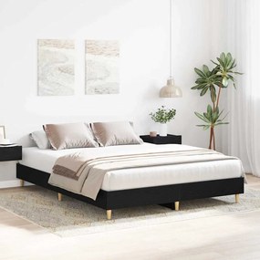 Estrutura de Cama Carvalho Preto 150x200 cm Madeira Engenharia