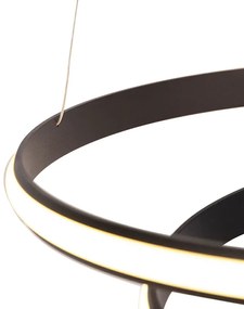 Candeeiro suspenso design preto 55 cm incl. LED - Rowan Moderno