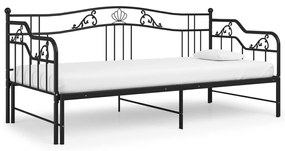 Estrutura sofá-cama de puxar 90x200 cm metal preto