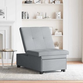 Sofá-cama 3 em 1 - Sofá Retrátil em Tecido Cinza Claro