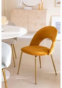 Pacote de 2 cadeiras de jantar de veludo estilo Glorys Mel & Dourado - Sklum