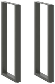 vidaXL Pés para mesa de bar em formato de U, 2 peças, antracite, 50x(110-111) cm, aço