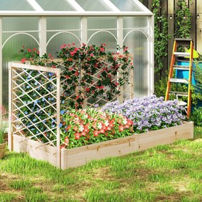 Floreira com 3 treliças modulares, floreira de madeira 222 x 114 x 109 cm, com acabamento em madeira natural