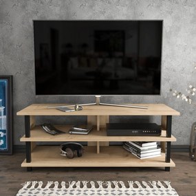 Móvel de TV Pueblo - Preto e Carvalho - 120x44,6x47,4 cm