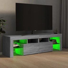 Móvel de TV com luzes LED 140x36,5x40 cm cinzento sonoma