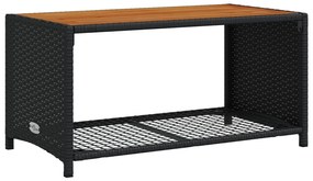 4 pcs conjunto de sofás para jardim c/ almofadões vime PE preto