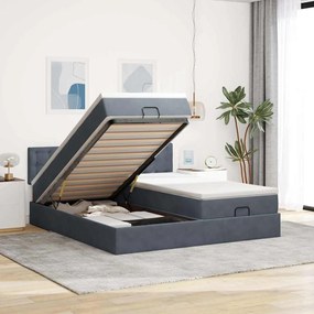 Estrutura cama otomana colchões 160x200 cm cinzento escuro