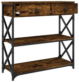 Mesa consola 75x28x75 cm derivados de madeira carvalho fumado