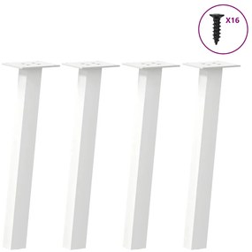 vidaXL Pés para mesa de centro 4 peças, branco, 42 cm, aço