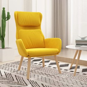 341358 vidaXL Cadeira de descanso veludo amarelo mostarda