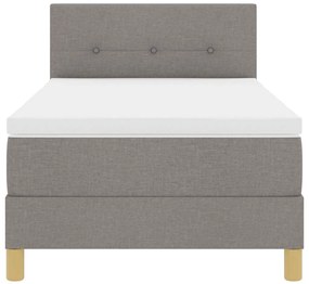 Cama Box com Colchão &amp; LED Taupe 80x200 cm Tecido