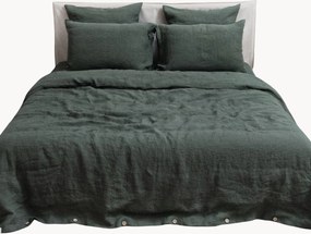 Conjunto de roupa de cama em linho Forest Green, conjunto de 2