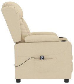 Poltrona reclinável elétrica tecido cor creme