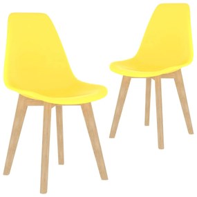 289116 vidaXL Cadeiras de jantar 2 pcs plástico amarelo