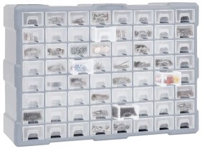 Caixa organizadora com 64 gavetas 52x16x37,5 cm