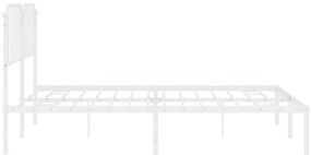 Estrutura de cama com cabeceira 200x200 cm metal branco