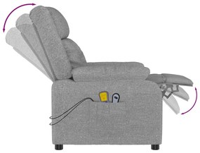Poltrona de massagens elétrica tecido cinzento-claro