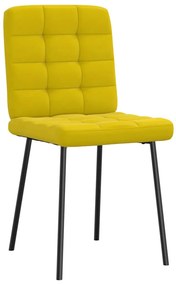 Cadeiras de jantar 4 pcs veludo amarelo