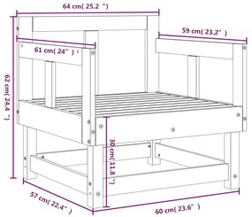 Cadeiras de jardim 2 pcs madeira de pinho maciça cinzento