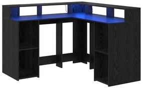 Mesa Carvalho Preto 130x130x91 cm Madeira Engenheirada