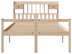 Cama com estante sem colchão 140x200 cm pinho maciço