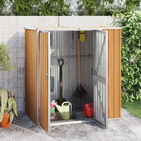 vidaXL Abrigo p/ ferramentas jardim aço galvanizado castanho