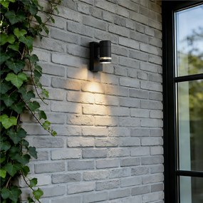 Candeeiro de Parede Exterior Moderno Preto IP44 com Sensor Crepuscular - Ensam