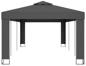 Gazebo com telhado duplo 3x6 m antracite