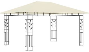 Gazebo com rede mosquiteira 4x3x2,73 m 180 g/m² creme