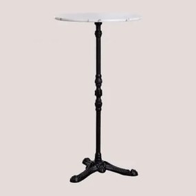 Mesa Alta De Bar Em Mármore Roma Mármore Branco & Redondo & Preto - Sklum